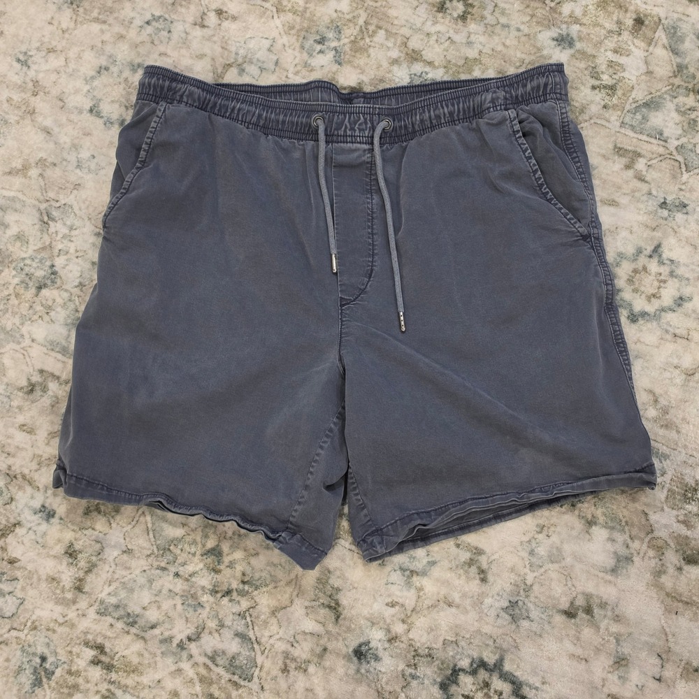 American Eagle Mens Medium Washed Navy Blue Drawstring Elastic Waist Shorts